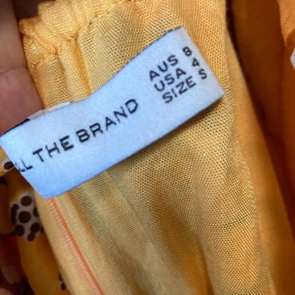 New Faithfull the Brand Li Reni Orange Cotton Floral Print Spring Dress Size S - Picture 13 of 13